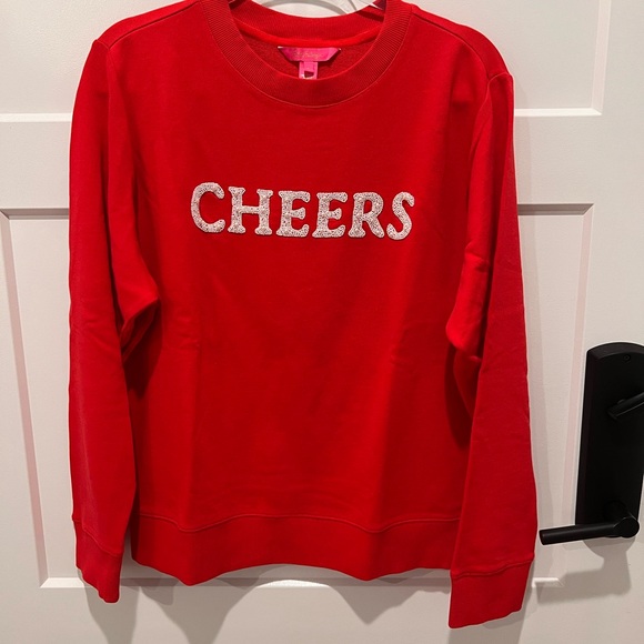 Lilly Pulitzer Sweaters - Lilly Pulitzer Ballad Long Sleeve Sweatshirt. Red Cheers Graphic Size S.